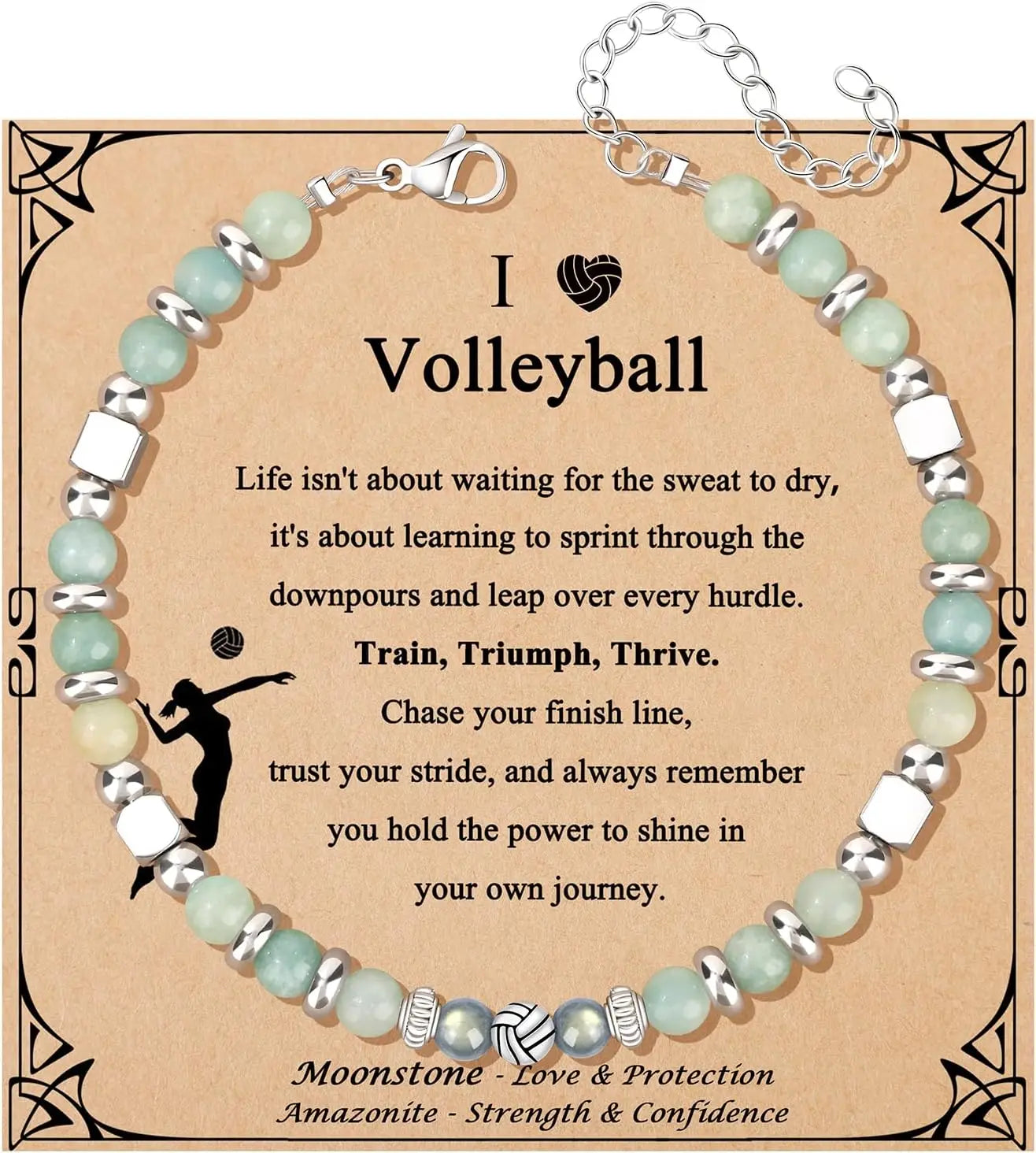 Mothers Day Bracelets gift,Birthday Valentines Gift Amazonite Colorful Imperial Jasper Stainless Steel Beads Bracelets,with card