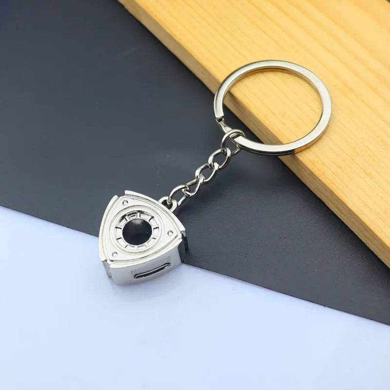 Mini Zinc Alloy Auto Parts Keychains Simulated Speed Gearbox Absorber Motor Piston Pendant Car Keys Holder Keyring Cute Men Gift ZZ silver 8 cm