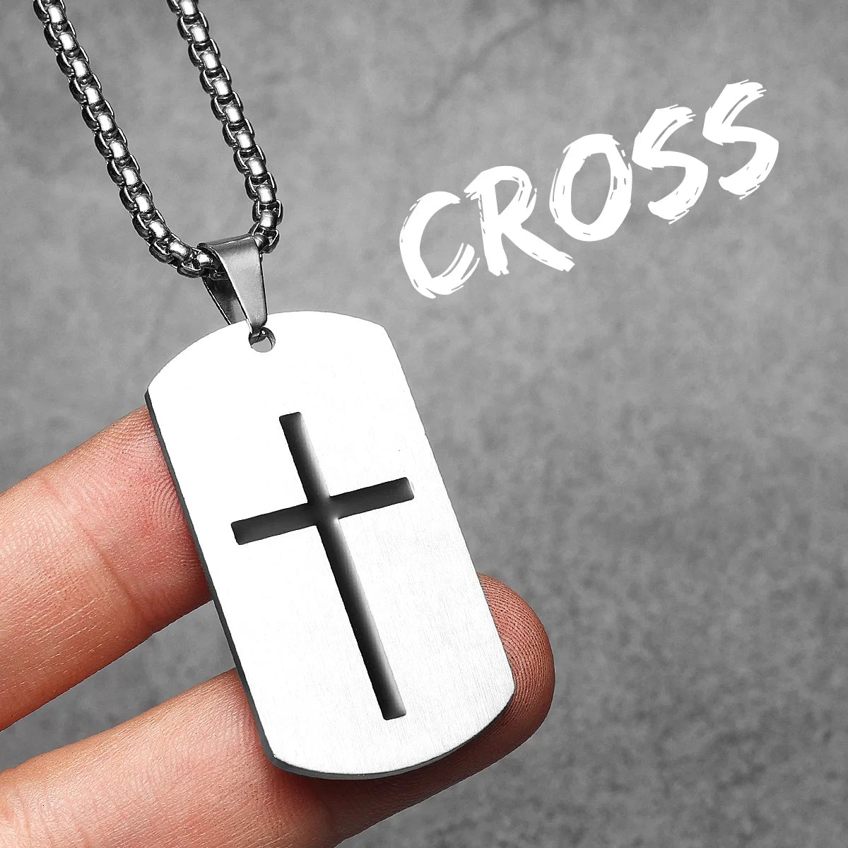 Cross Amulet Bible Tag Stainless Steel Men Necklaces Pendant Chain Punk For Women Fashion Jewelry Gifts Wholesale Dropshiping