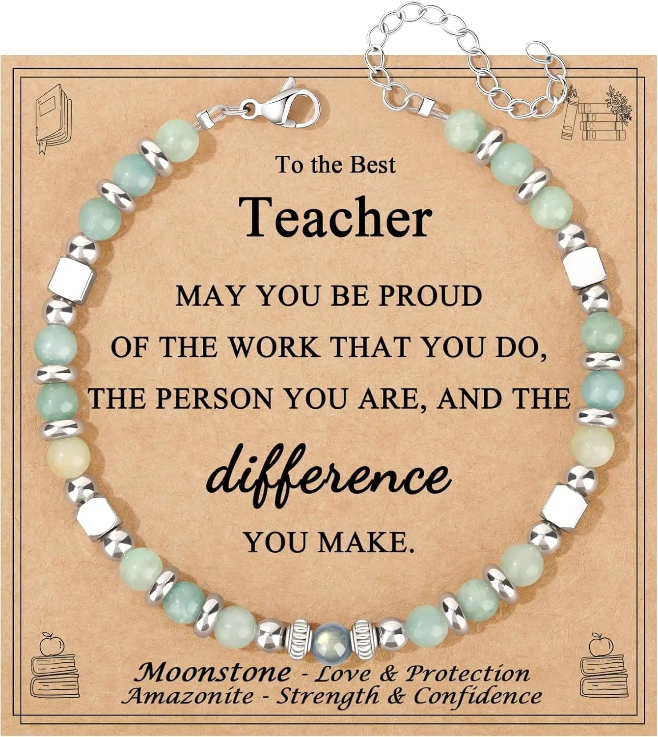 Mothers Day Birthday Christmas Valentines Graduation Gifts Amazonite Colorful Imperial Jasper Stainless Steel Beads Bracelets,