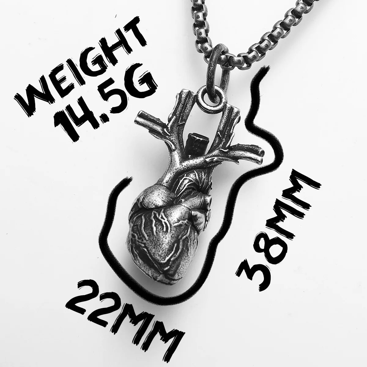 Retro Heart Model Stainless Steel Men Necklaces Pendant Chain Punk for Women Fashion Trendy Jewelry Gifts Wholesale Dropshiping