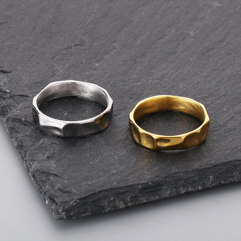 Simple Fashion Thin Stainless Steel Rings For Women Men Geometric Punk Finger Decoration Wedding Party Jewelry Christmas Gifts