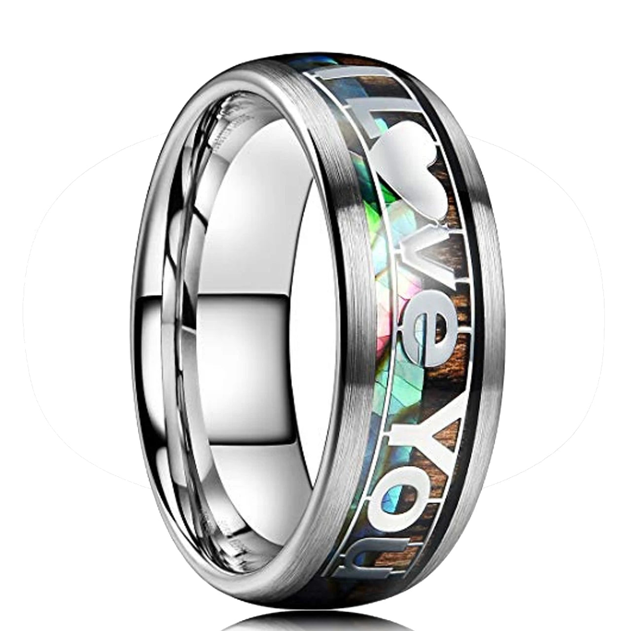 Simple Titanium Stainless Steel Rings For Men Women Koa Wood Inlay Luxury Wedding Band Engagement Rings Jewelry anillos mujer