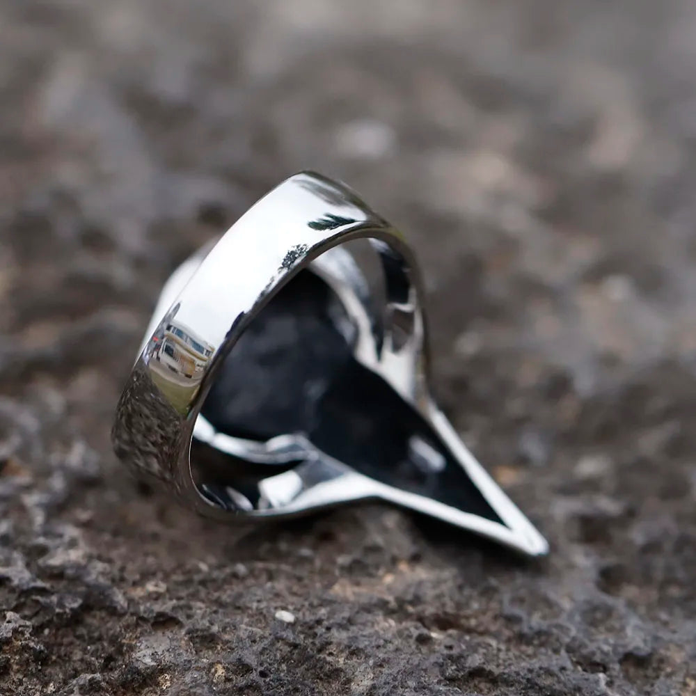NEW Men's 316L stainless steel rings Vintage viking raven head RING for teens animal Jewelry Gift