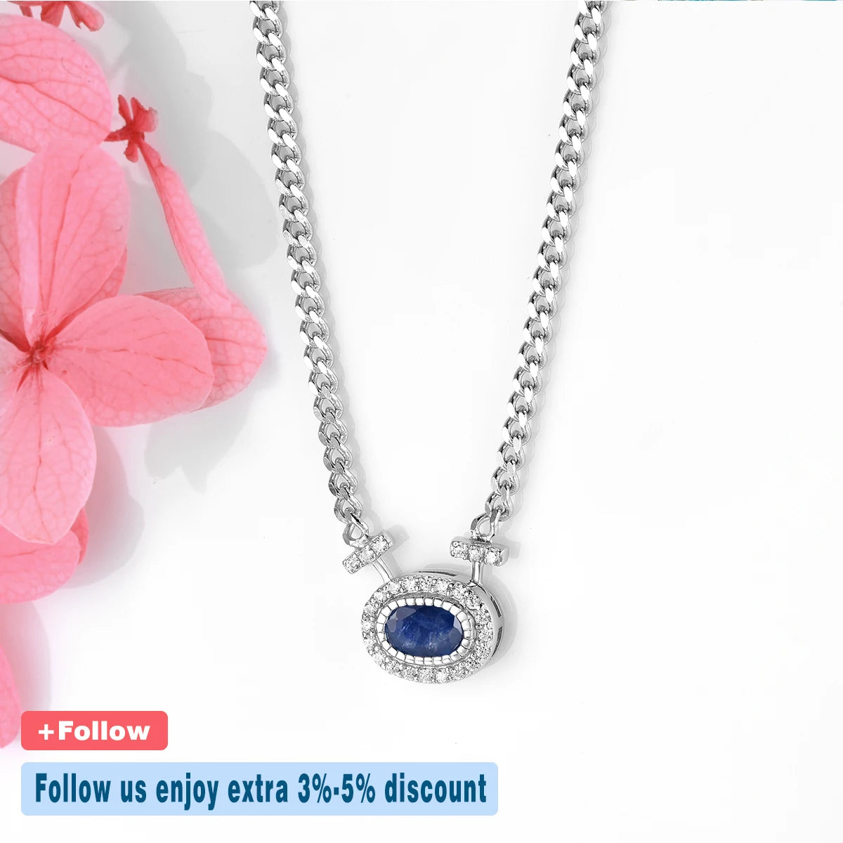 Natural Blue Sapphire Silver Necklace 0.8 Carats Genuine Precious Gemstone S925 Exquisite Romantic Fine Jewelrys Birthday Gifts