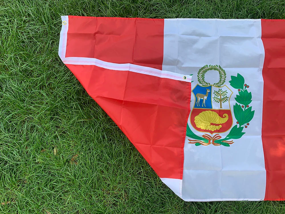Peru Flag 150x90cm PER PE peru flag Double Side Printed Polyester standard hanging Flag Banner For Decoration