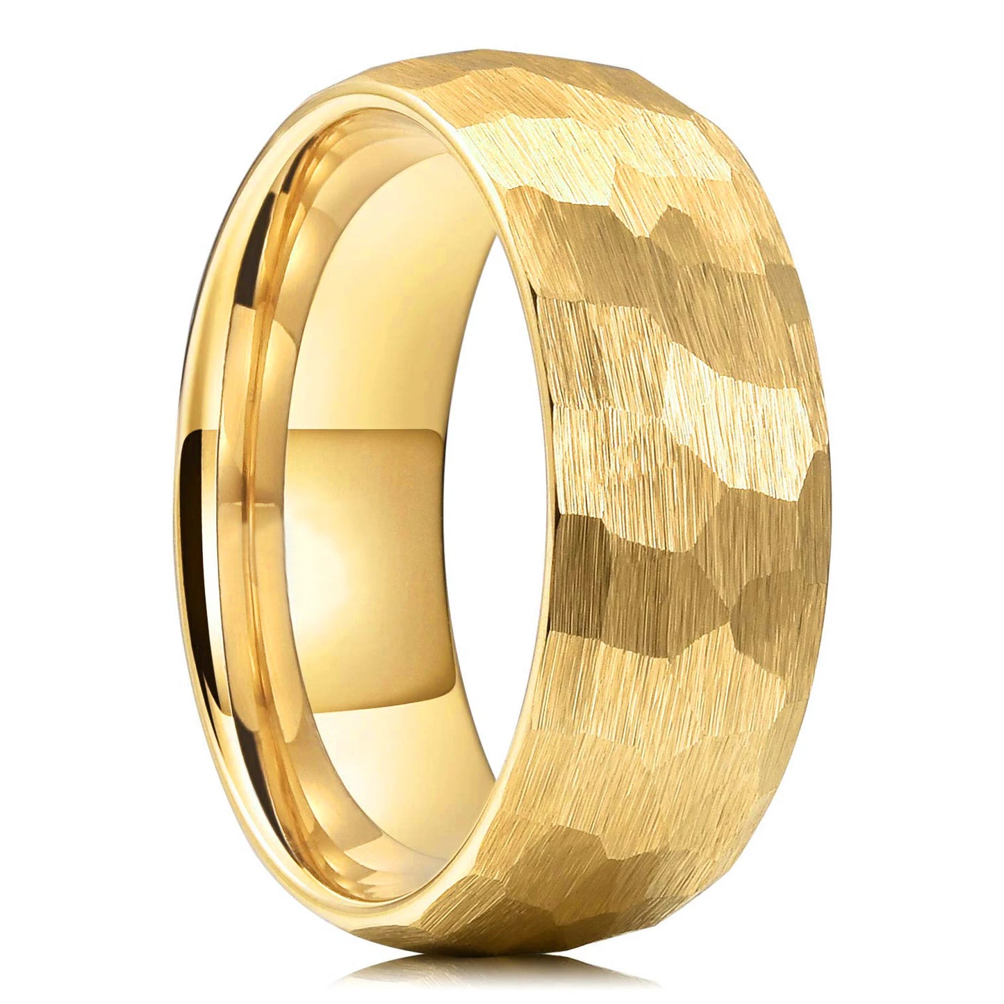 Fashion Hammered Multi-faceted Titanium Rings For Men Women Black Brushed Stainless Steel Couple Ring Wedding Engagement Jewelry