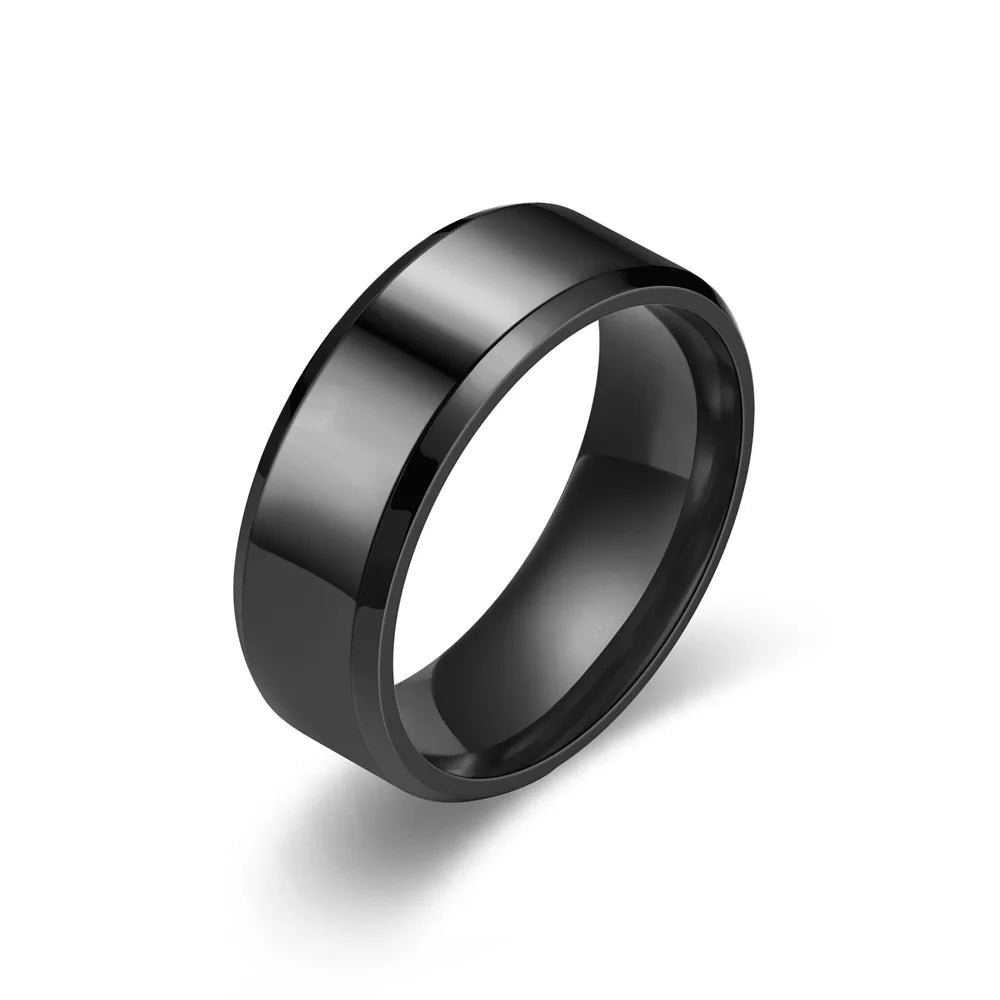 7 Colors 8mm Men Rings Titanium Stainless Steel Rings For Men Women Matte Brushed Wedding Engagement Ring Couple Jewelry Gift