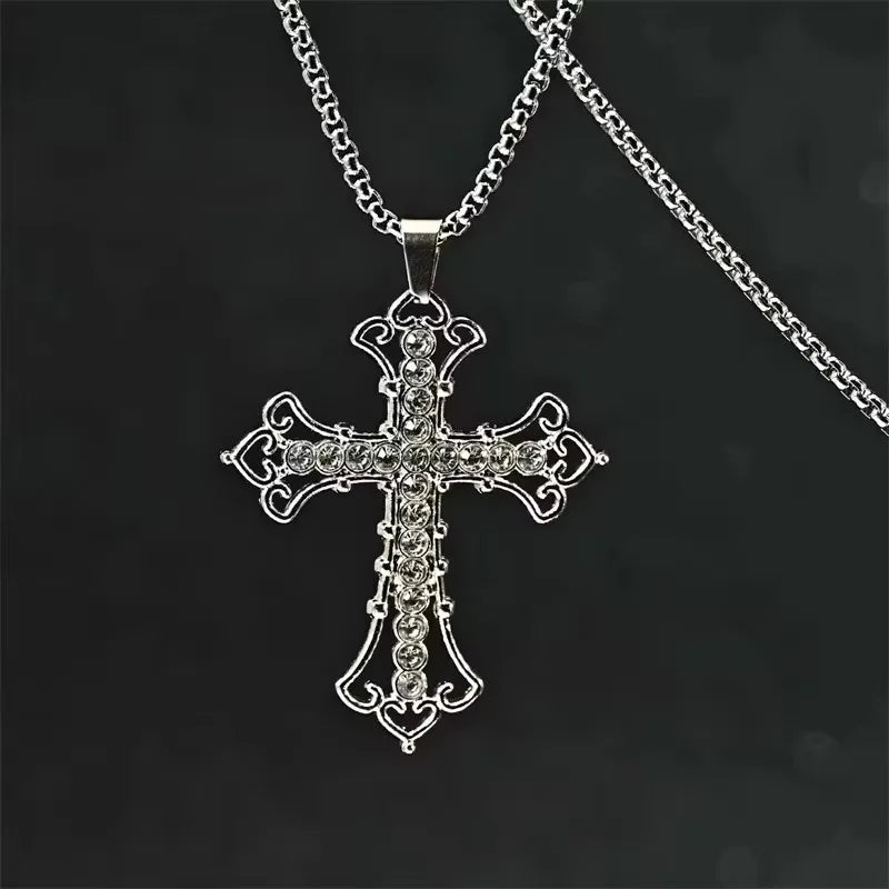 European And American Fashion Personality Retro Gothic Cross Necklace For Men And Women Street Hip-Hop Trendsetters Versatile Pe