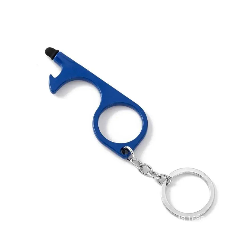 Multifunctional Hand Tool Edc metal Keychain Door Opener No Touch Hygiene Hand Antimicrobial Key 3