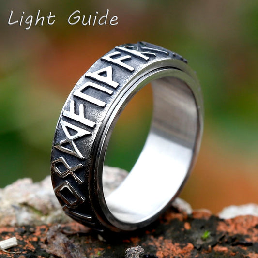 2022 Vintage Viking Rune Ring For Men Women retro 316L Stainless Steel Odin Nordic Rings Simple Amulet Jewelry Gift 13
