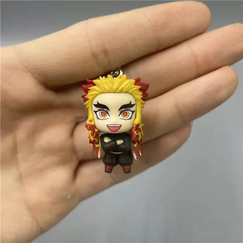 Ban Dai Demon Slayer Demon Slayer Corps Keychain Anime Action Figure Model Cute Decorate Doll Backpack Pendant KeyRing Toy Gifts