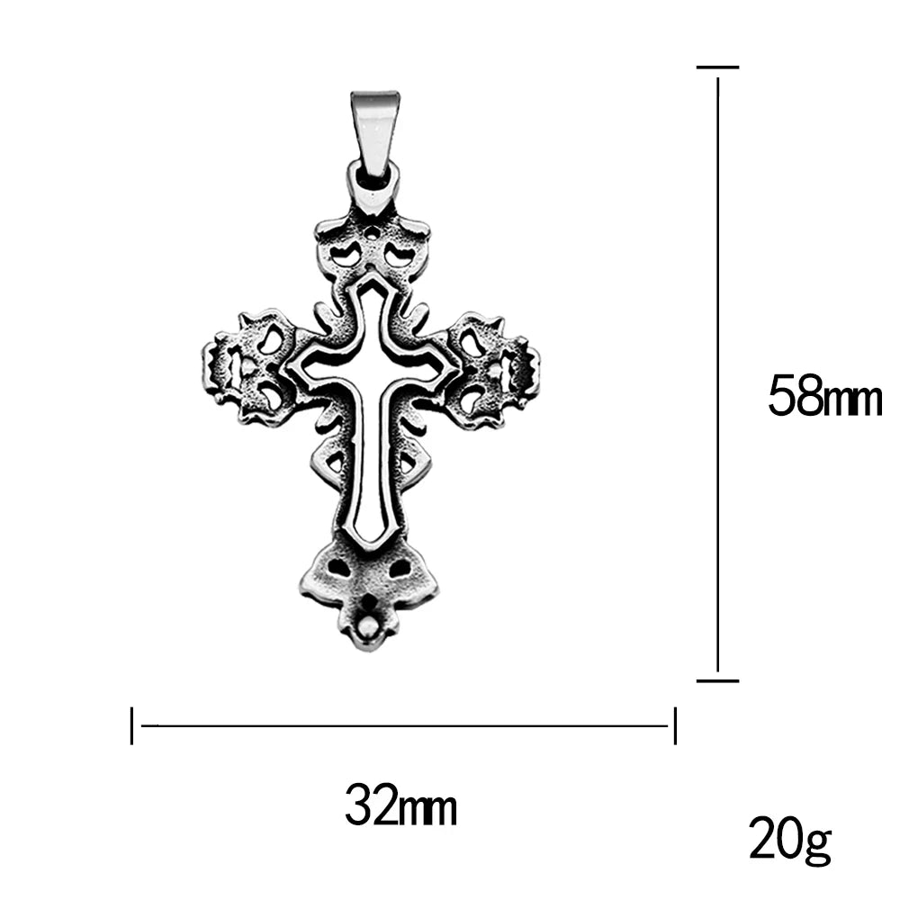 Fashion Skull Cross Necklaces Amulet Creative Hollow out design Cross Pendant Stainless Steel Jewelry Accessories Dropshipping