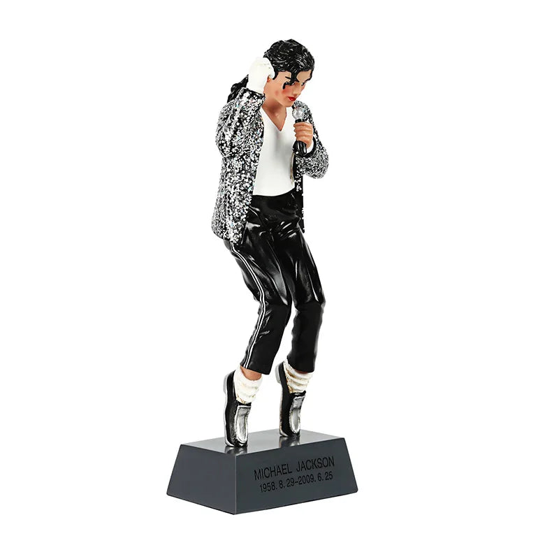 Soul Singer Dancer Michael Jackson Figurine Action Figure 20cm Simulation Portrait Tiptoe Dance Resin Ornament Model Toys Gifts