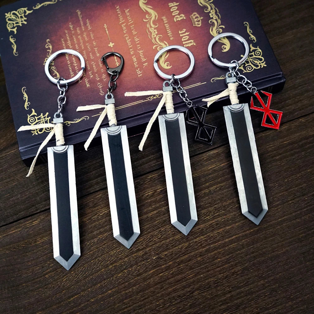 Berserk Guts Black Sword Keychain Jewelry Key Chain Anime Keyrings Keychains for Men Women Accessories Key Ring Pendant llaveros