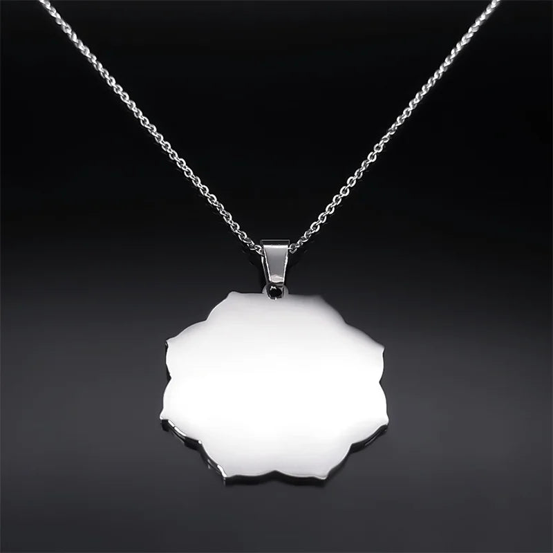 Sacred Geometry Solomon Necklace Metatron Archangel Angel Seal Stainless Steel Flower of Life Pendant Necklaces Jewelry N7961S04