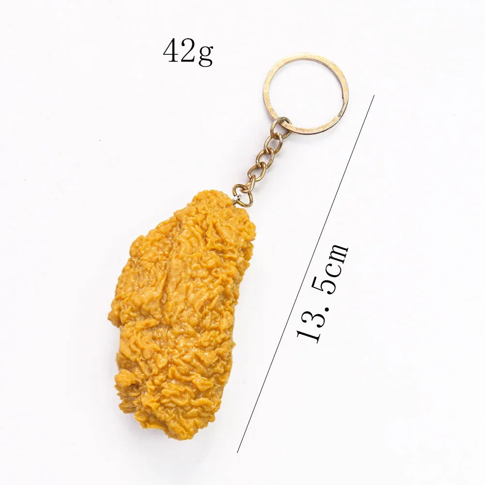 Fried Chicken Simulation Food Keychain French Fries Drumstick Chicken Nuggets Key Chain Restaurant Client Gift Chef Cook Keyring Keychain 2