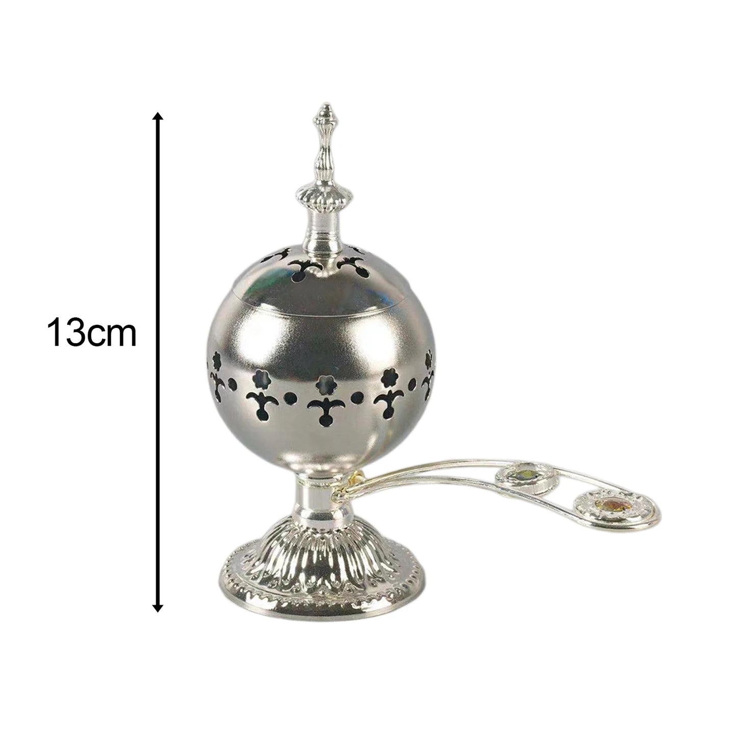 EU Plug Electric Incense Burner Mubkhara Zen Arabian Sandalwood Censer Incense Diffuser for Yoga SPA Decor Ornament Home 12/13cm Argent B