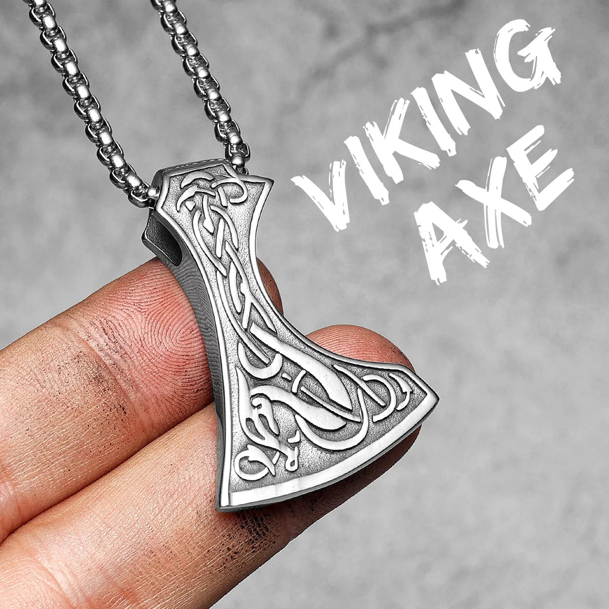 Collar con colgante de acero inoxidable con diseño de armas vikingas para hombre, estilo nórdico, estilo retro rock, punk, rap, para amigos, regalo de joyería masculina.