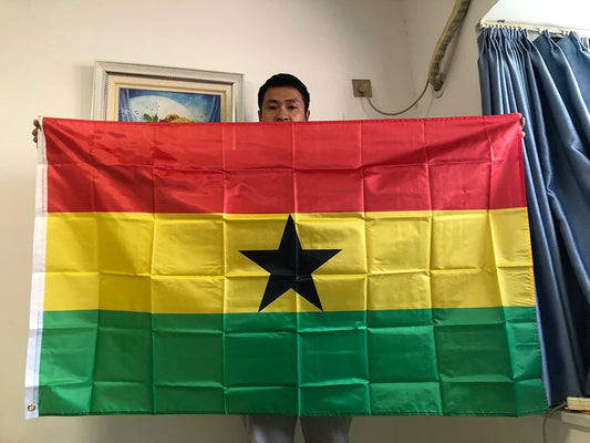 SKY FLAG  Ghana Flag 150x90cm high quality Polyester hanging Ghana National Flags Double Sided Printed Ghana Flag Banner