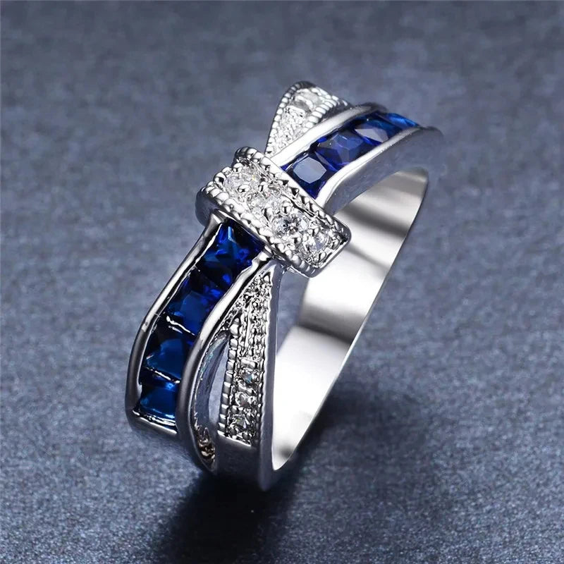 925 Sterling silver crystals Rings Christmas gift for women lady like Watch style Lovely Wedding Cute fashion classic Jewelry