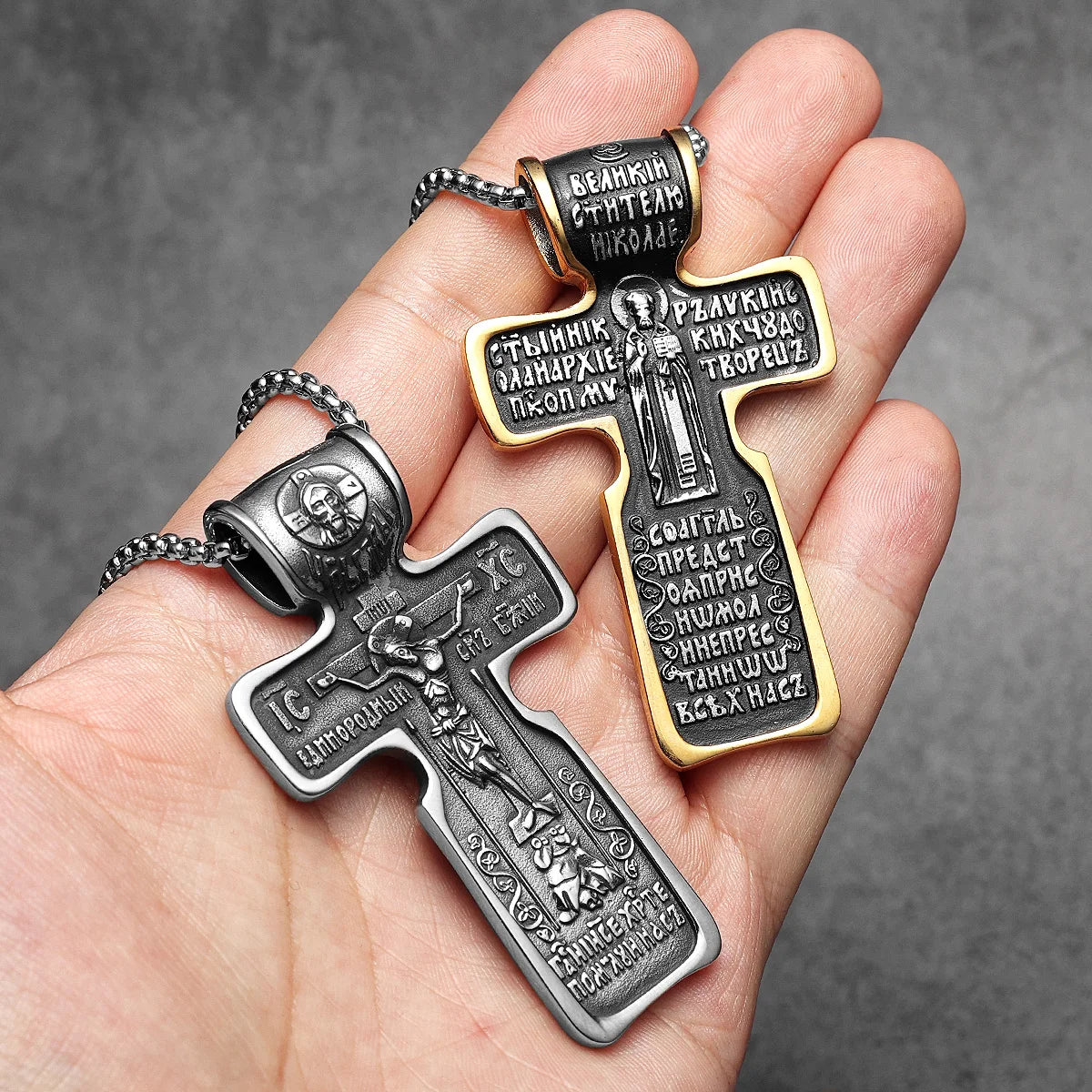 Jesus Big Cross Amulets Stainless Steel Men Necklaces Pendant Chain Punk For Women Fashion Jewelry Gifts Wholesale Dropshiping