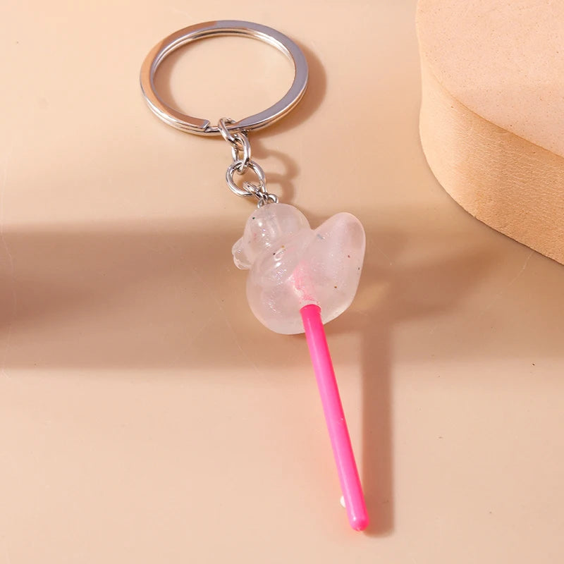 Lovely Resin Candy Lollipop Keychain Mini 3D Simulation Food Key Rings for Men Women Handbag Pendants DIY Kids Jewelry Gifts as picture shows 26