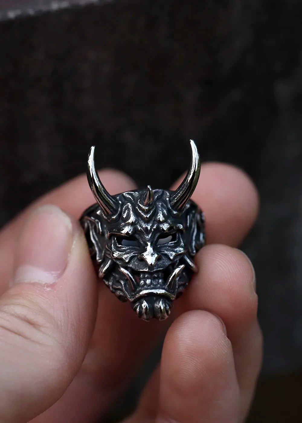 2022 NEW Men's 316L stainless-steel rings Retro Devil Skull Demon  gothic punk FASHION Jewelry Gifts