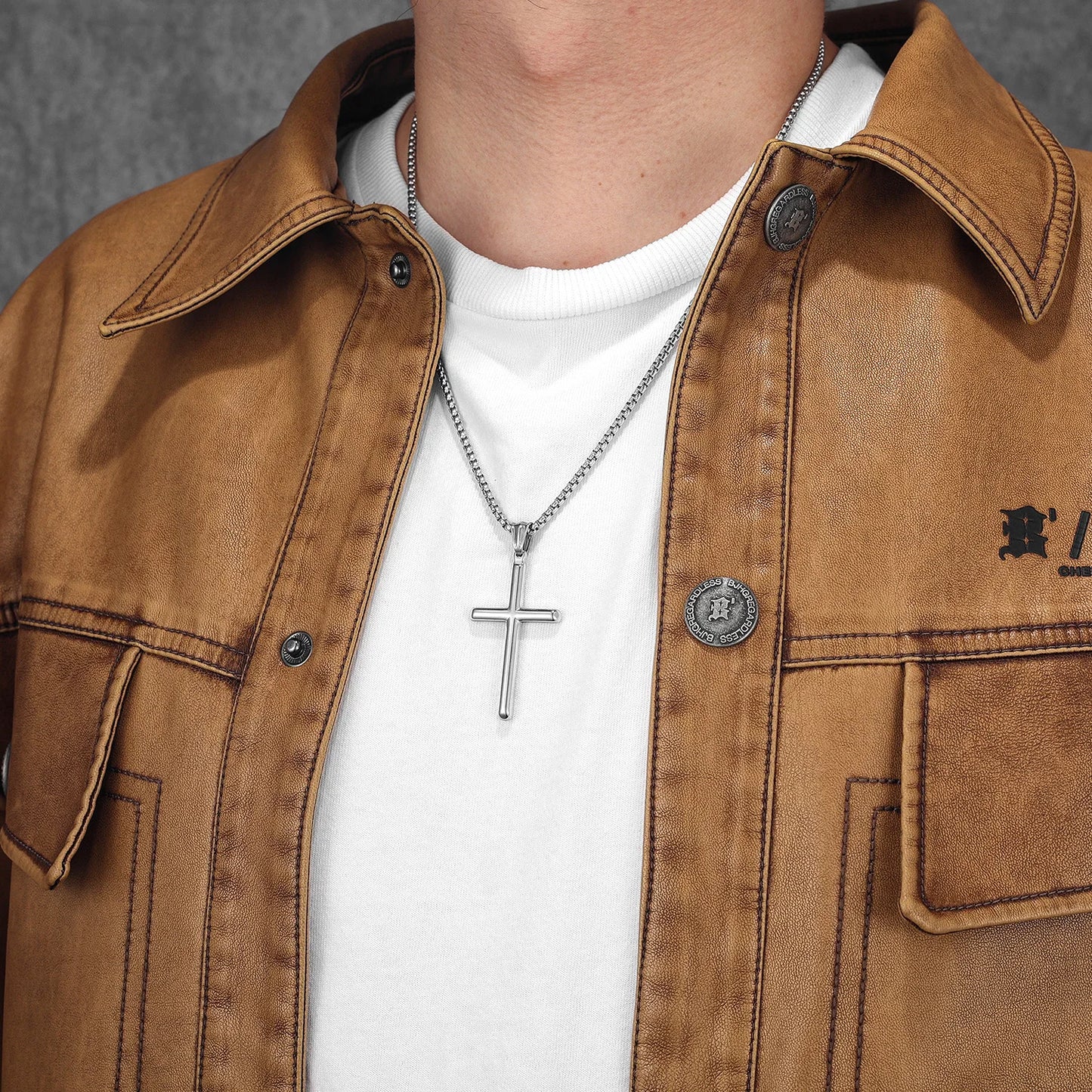 Simple Cross Amulet Stainless Steel Men Necklaces Pendant Chain Punk For Women Fashion Jewelry Gifts Wholesale Dropshiping