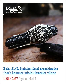 BEIER Stainless steel Thor Hammer Viking Amulet Viking Raven Ring Scandinavian Jewelry man Ring BR8-296