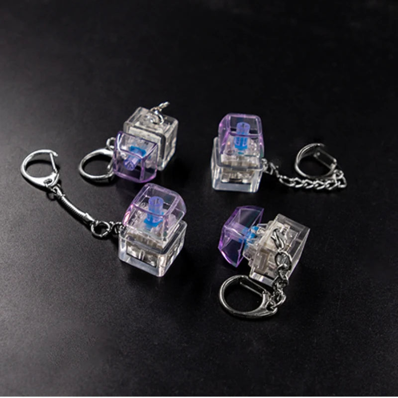 1Pc Mechanical Switch Keychain Key Chain Fidget Toys Fingertip Keyboard Button Stress Relief Toys for Adults and Kids Keyring