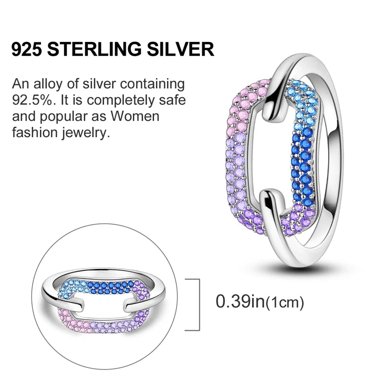 925 Sterling Silver Infinite Love Ring Original Luxury Design Zircon Finger Rings For Women High Quality Wedding Jewelry Gift