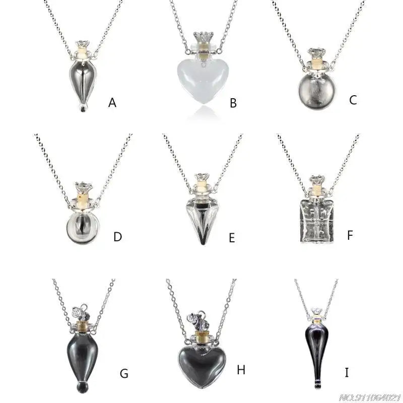 Transparent Heart Vial Bottle Necklaces Steel Chain Make Blood Vial Necklace Women Jewelry Gift Dropship