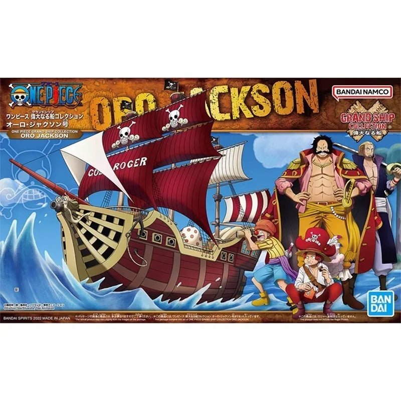 Bandai One Piece Model Grand Ship Series Gol D Roger Oro Jackson Pirate Ship Anime Action Figures Model Boy Gift Oro Jackson about 13cm