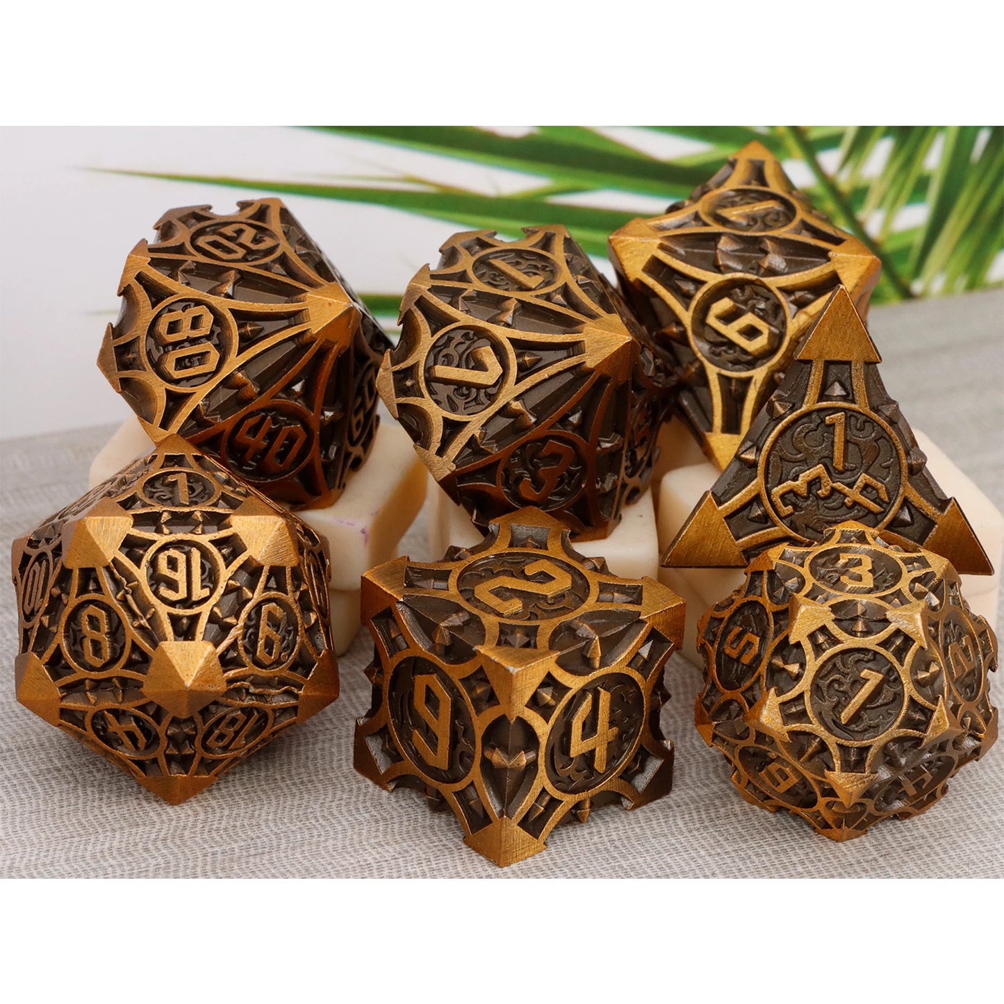 Polyhedral Metal Dice Set DND for RPG D & D Explorers Board Game etc Exquisite Dungeon and Dragon D20 D12,0 D10,0 D8 D6 D4 Q-04