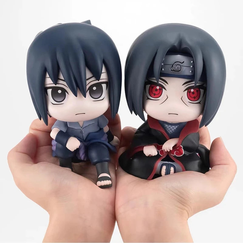 9cm Naruto Anime Figure Q Version Kawaii Figurine Car Decoration Collection Model Toy