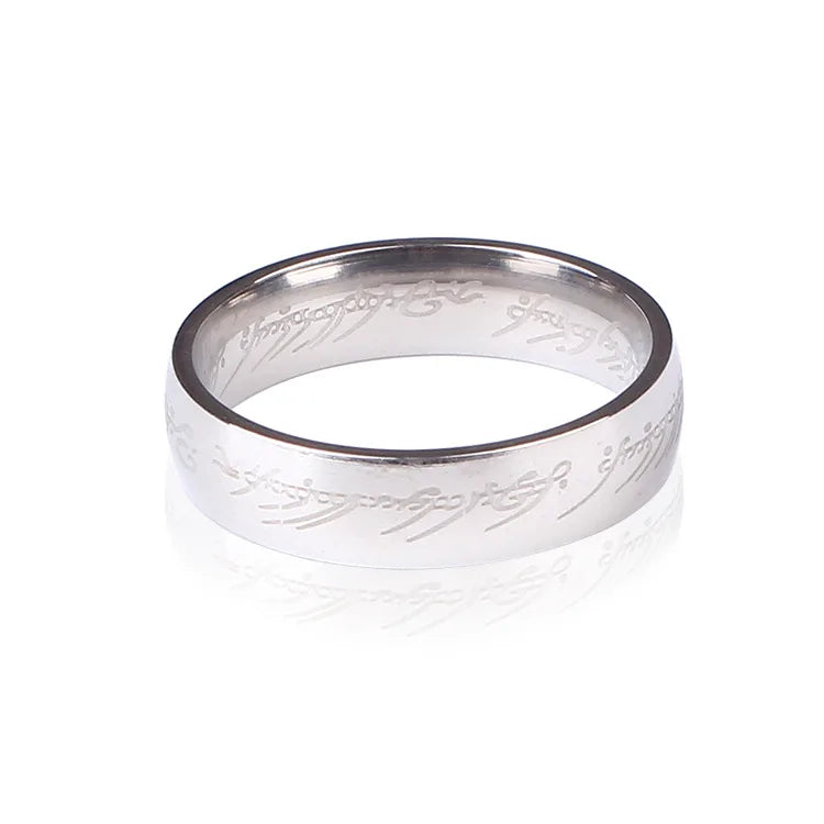 2025 Hot Selling Retro Titanium Steel 6mm/8mm Laser Engraving Ring For Women Men Jewelry Valentine Gifts Size 6-13