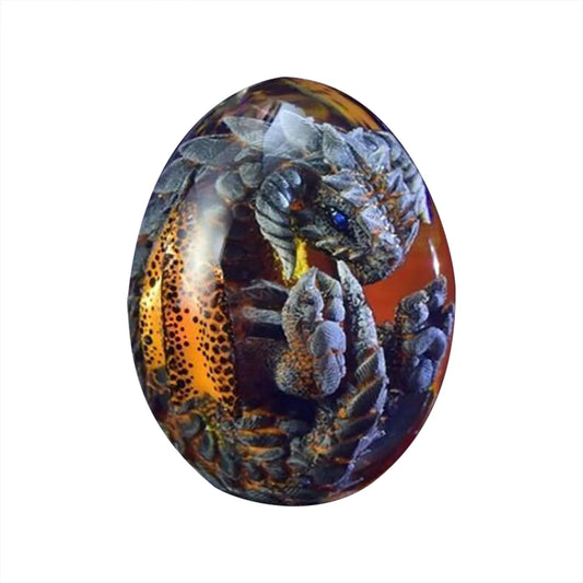 Dream Crystal Transparent Dragon Egg-Resin Sculpture Desktop Ornaments