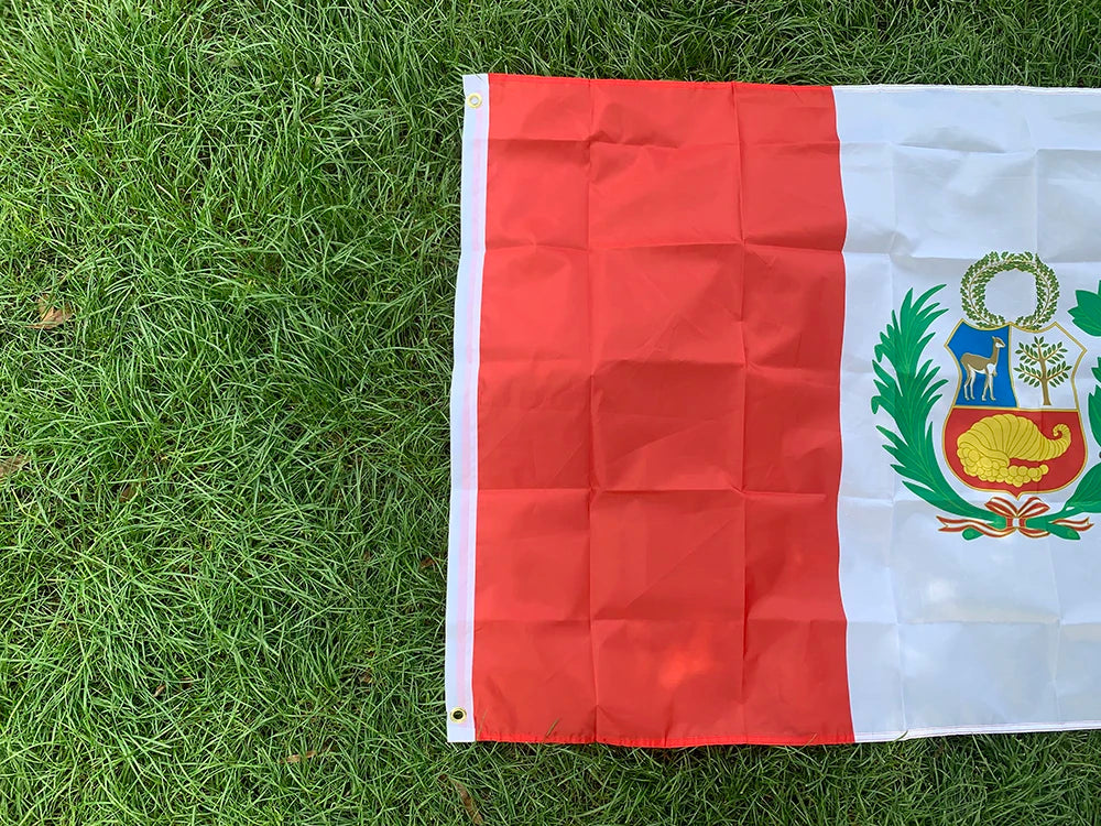 Peru Flag 150x90cm PER PE peru flag Double Side Printed Polyester standard hanging Flag Banner For Decoration