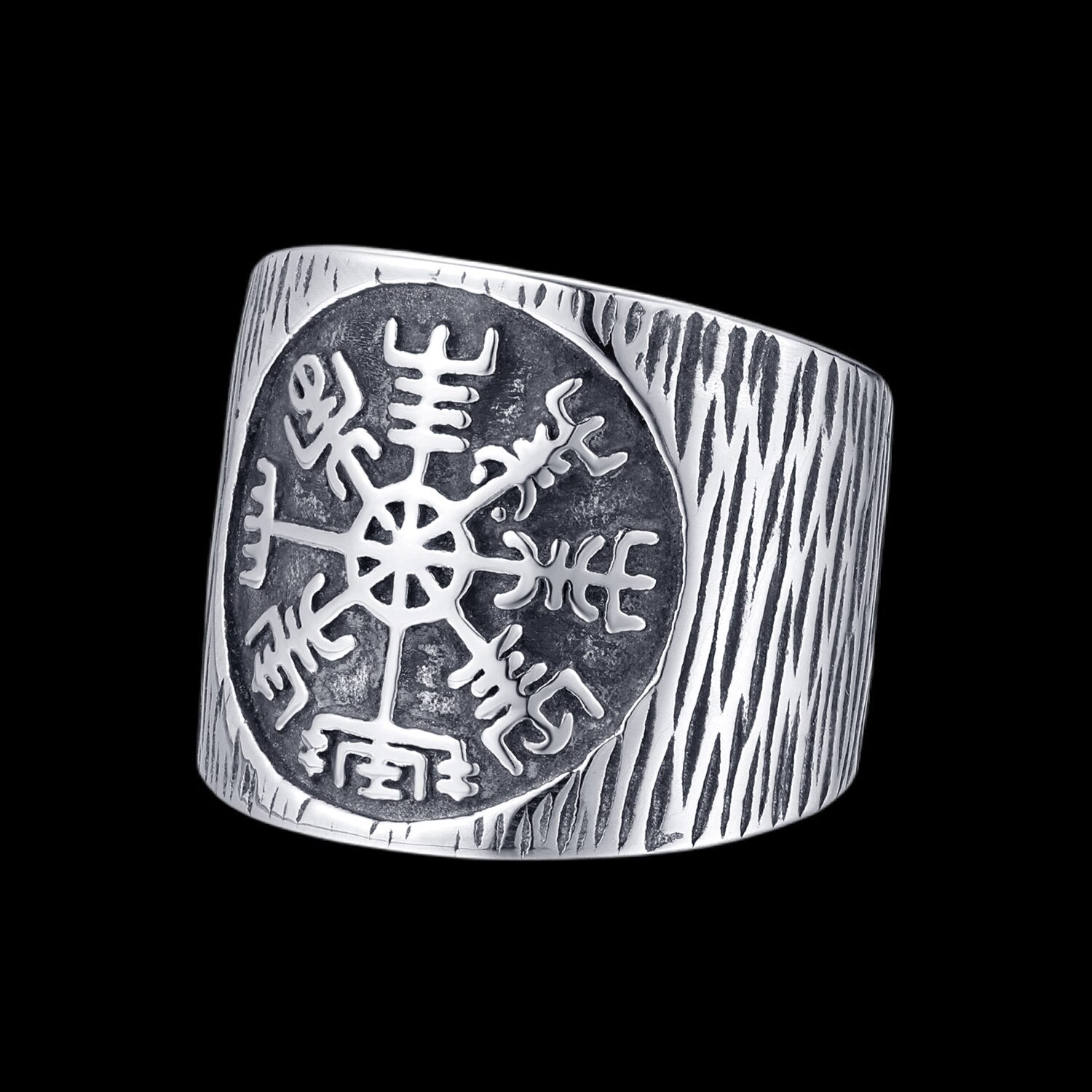 Nordic Mythological Compass Silvery Gold Viking Ring Luxury Personality Loki Anel for Men Gift Anel OSR936 us size