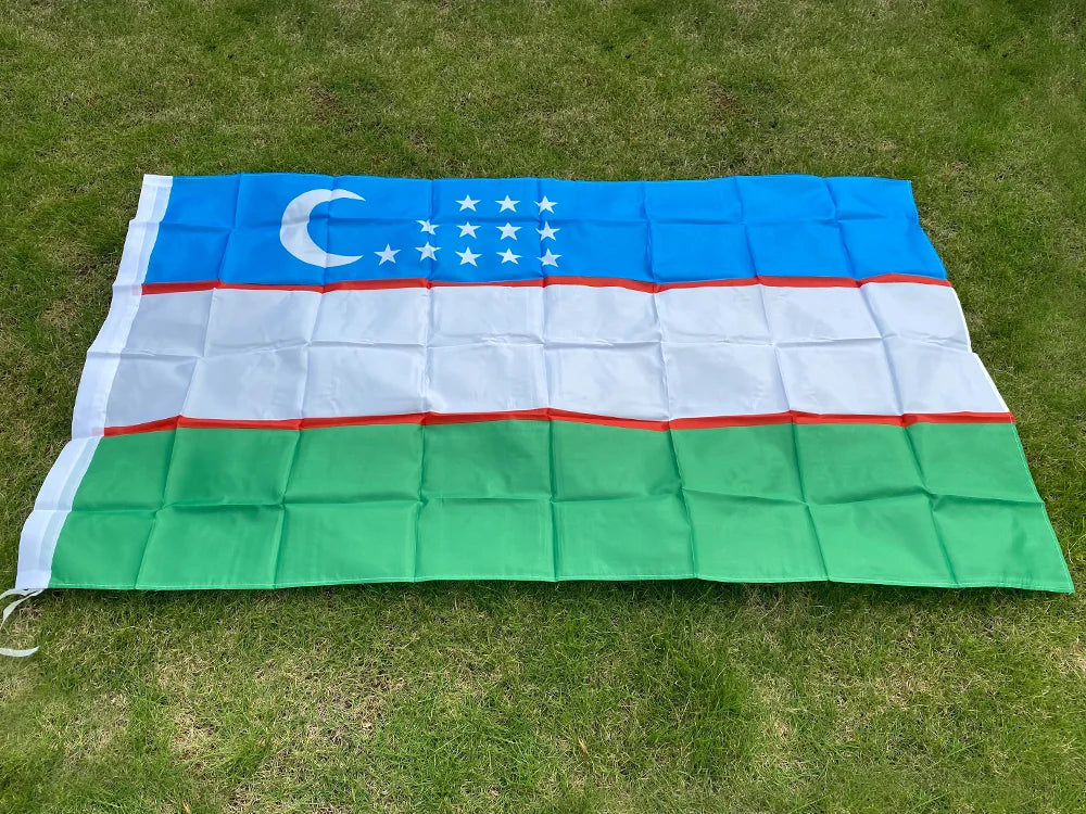 SKY FLAG Uzbekistan Flag 3X5 FT high quality Hanging Polyester Republic of UZ National Flags 90x150cm banner for decoration