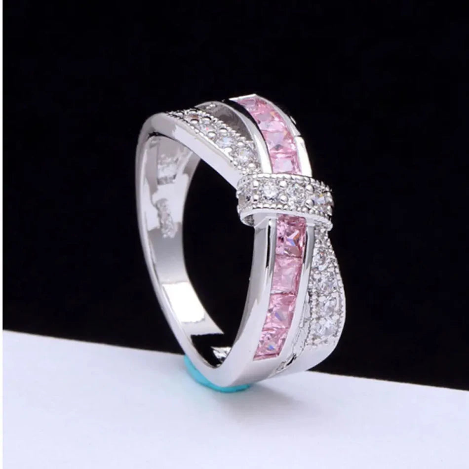 925 Sterling silver crystals Rings Christmas gift for women lady like Watch style Lovely Wedding Cute fashion classic Jewelry
