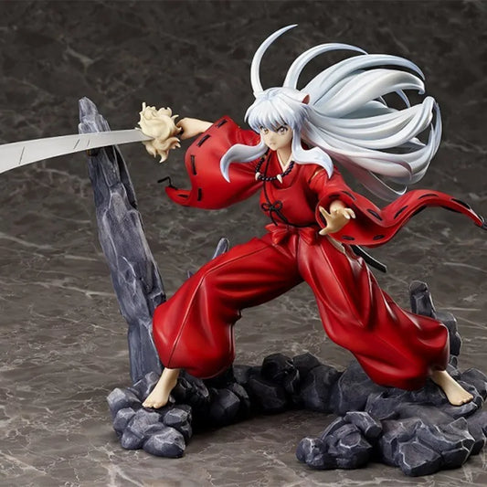 20cm Inuyasha Sesshomaru Kagome Zhuye Kawaii Anime Figure Gk Statue Model Toy Figures Ornaments Collect Office Decorations Gifts A