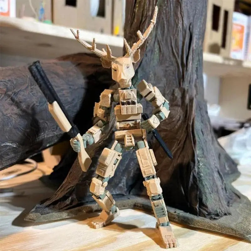 Parent-children Game Educational Toy Multiple Joints 3D Movable Figurine Robot Toy Standing Freely Pose Robot Desktop Decor