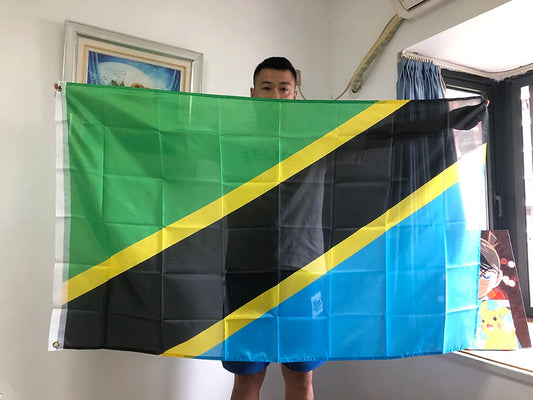 SKY FLAG Tanzania flag 90*150cm polyester Hanging Tanzania National flag Banner for decorate
