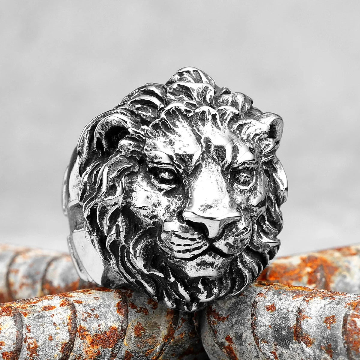 Leopard Ring Stainless Steel Men Jaguar Rings Wild Animal Punk Rock for Male Party Jewelry Halloween Accessories