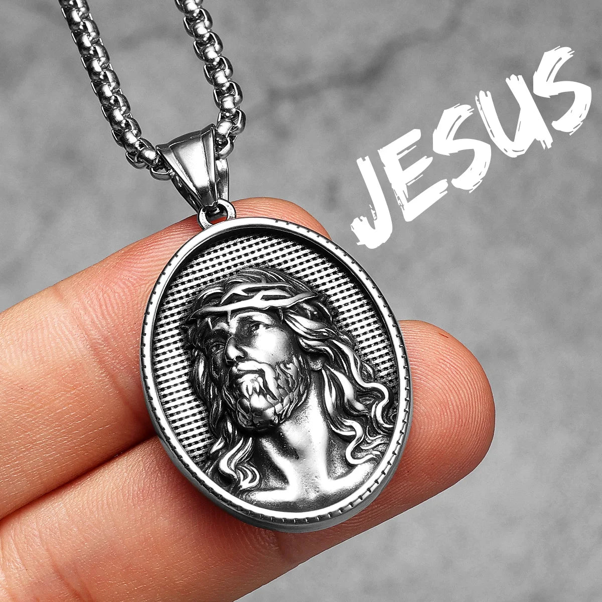 Cross Christian Jesus Powerful Amulet Stainless steel Men Necklaces Pendant Chain For Women Jewelry Accessories Gifts Wholesale