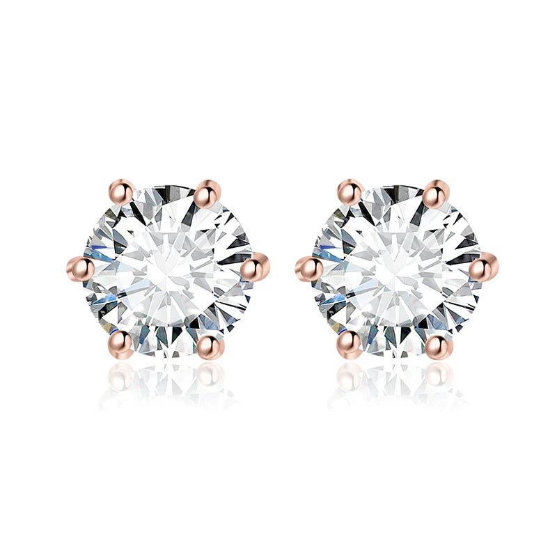 JewelryPalace Round 5A Cubic Zirconia Wedding Engagement 925 Sterling Silver Stud Earrings for Woman Fashion Anniversary Gift