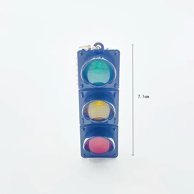 3D Traffic Light Key Chain Creative Backpack Pendant Car Key Pendant Safe Traffic Promotion Gift Key Hanging Decoration A