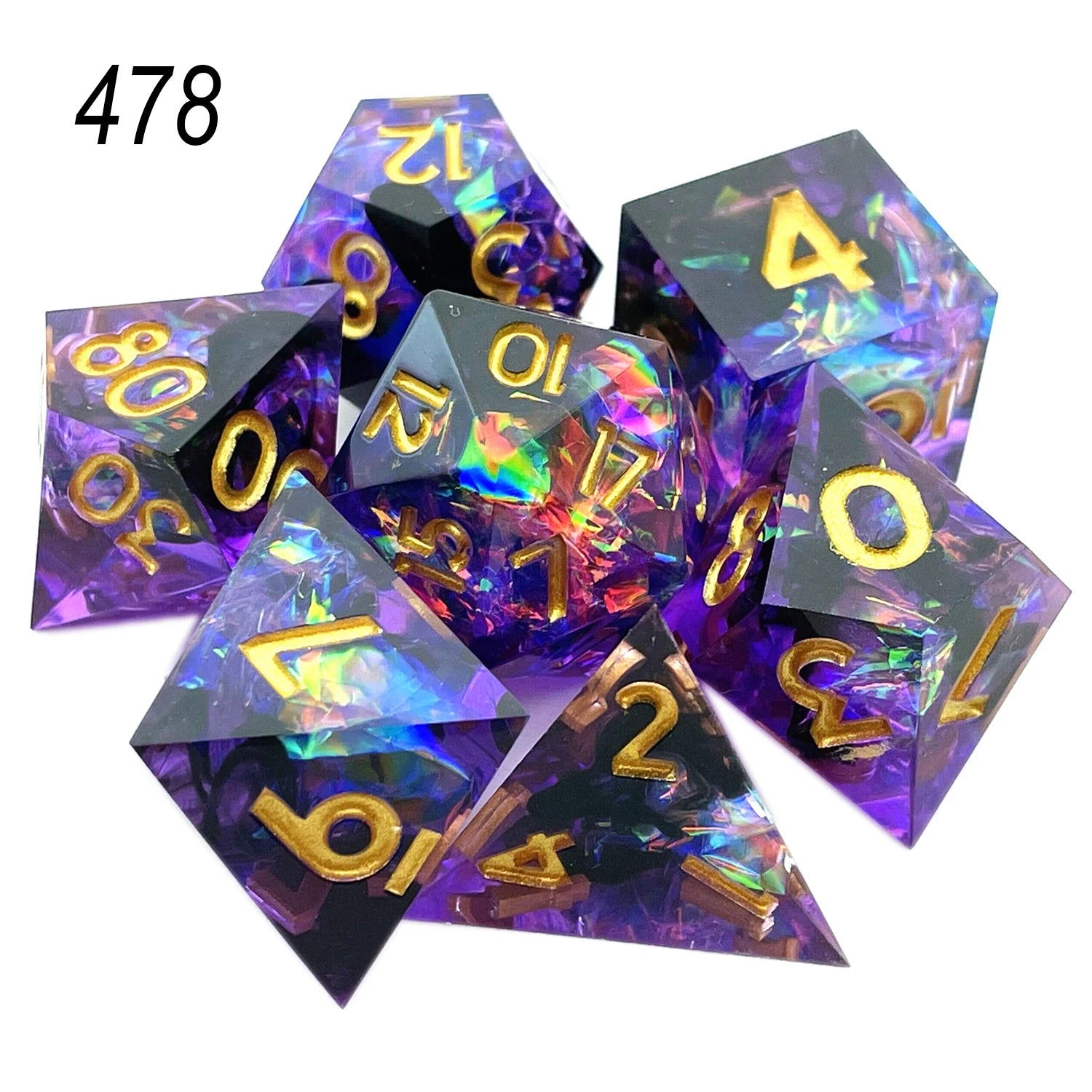 2023 Resin Dice 7PCs Dnd Set Solid Polyhedral D&D Dice DND For Role Playing Rpg Rol Pathfinder Board Game Dragon Scale Gifts 478